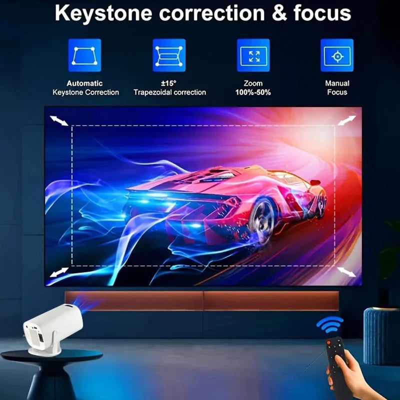 4K HD Wifi6 Projector Android 11 260 ANSI WIFI Allwinner H713 BT5.0 720P Home Cinema Outdoor Portable Projectors