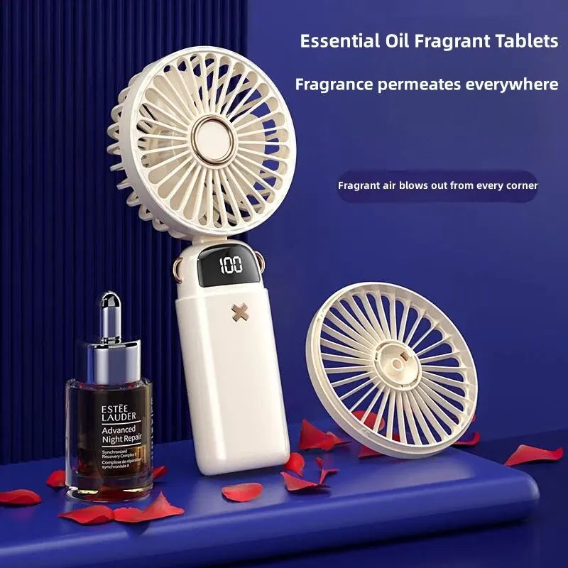 Mini Handheld Small Fan Portable Portable Silent Office Desk Student on Dormitory Charging Outdoor Hand Holding Fan Small